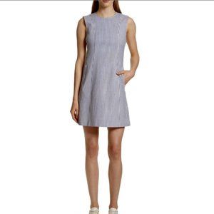 Theory Helaina Sayre Stripe Dress Womens 4 Black White